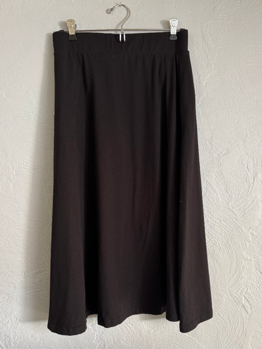 PACT Midi Skirt, Black, Full A-Line, Cotton Jersey, Size M - Picture 2 of 6